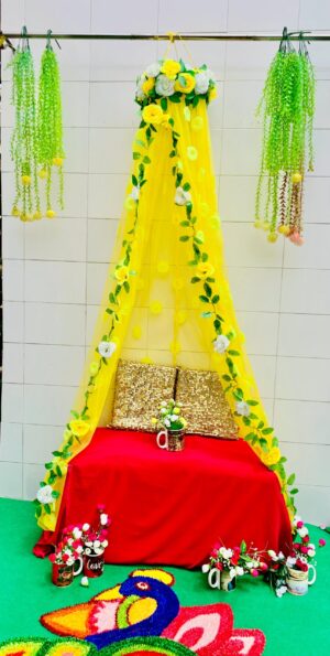 NEW Rose Flowers canopy for decoration, 7 feet length & 10 feet flair of curtain