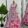 Latest 4.5 Meter Flare Butterfly Net Embroidery Sequins work Lehenga - Image 2